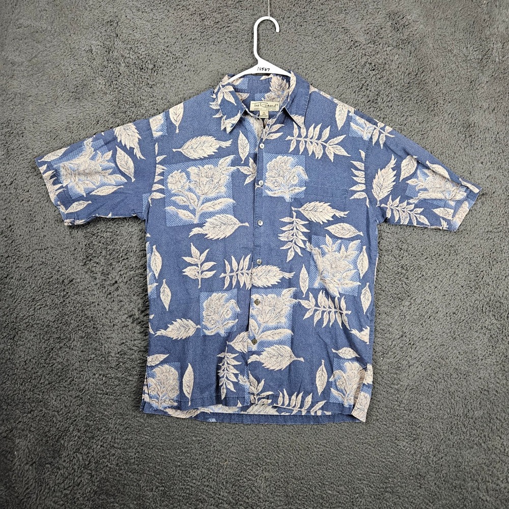 Tori Richard Mens Small Blue Floral‎ Cotton Lawn Hawaiian Aloha Shirt Honolulu